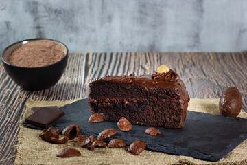 Chocolate at its best: Chocolate cake and delicious ganache.