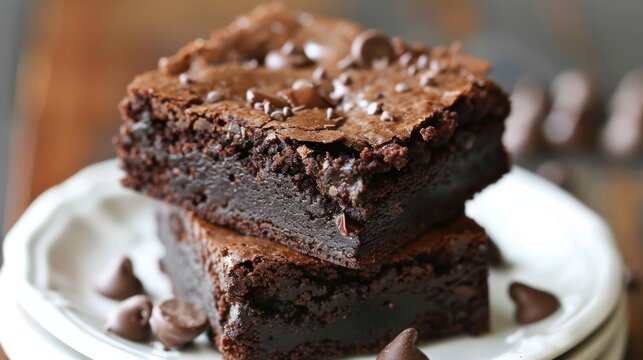 Homemade artisan dark chocolate brownies