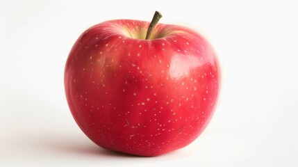 Vibrant Red Apple on Pristine White Background - Crisp and Fresh Fruit Photography