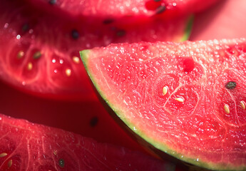 Fresh watermelon slices close-up.
