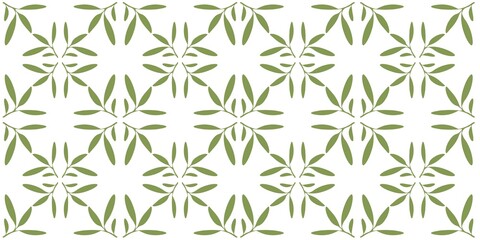 Olive branch with leaves and olives summer spring seamless repeating pattern, green fresh minimalistic floral design element isolated white background floral line contour high quality