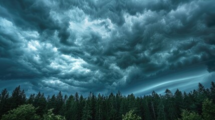 Approaching Storm in the Sky and Forest