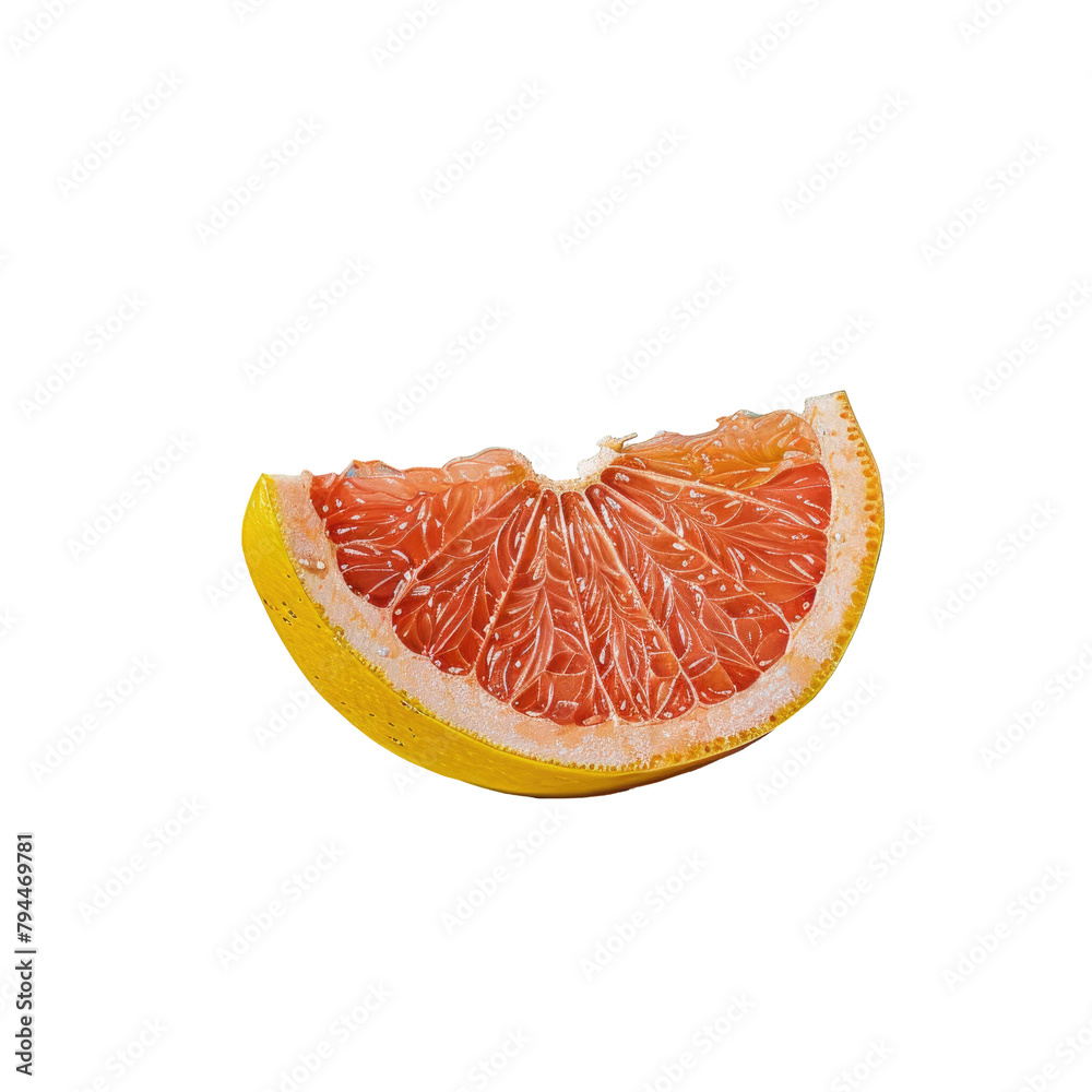 Canvas Prints a vibrant image of half a juicy grapefruit sitting on a clear surface