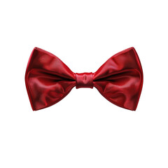 A sleek and beautifully designed red bow tie stands out against a crisp transparent background elegantly isolated on transparent background