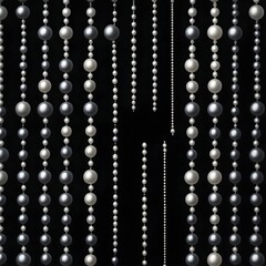 Cascade of Pearls on a Black Backdrop
