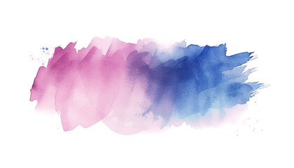 Abstract blue pink watercolor paint brush stroke flow texture PNG transparent background isolated graphic resource. Vibrant mixed navy, purple and rosy color art shape