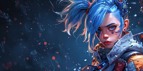 A character from the game. Website header or desktop wallpaper