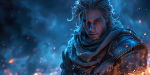 A character from the game. Website header or desktop wallpaper