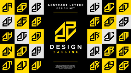 Simple business abstract letter Z ZZ logo design set - obrazy, fototapety, plakaty