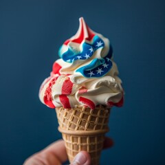 Patriotic ice cream cone