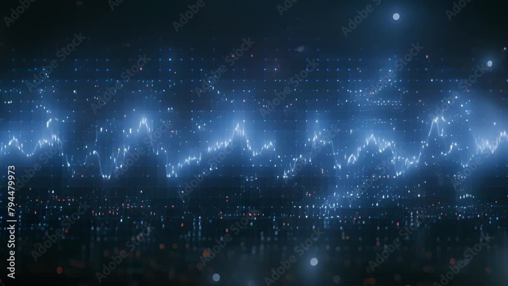 Aufkleber Abstract Visualization of Digital Data and Market Trends Analysis