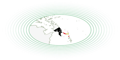Obraz premium Papua New Guinea oval map.