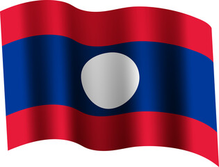 Laos Waving Flag 3D Realistic