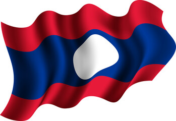 Laos Waving Flag 3D Realistic