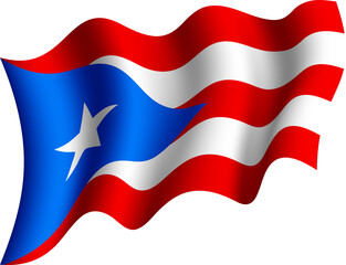 Puerto Rico Waving Flag 3D Realistic