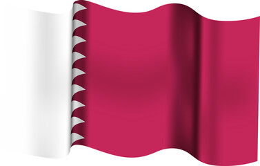 Qatar Waving Flag 3D Realistic