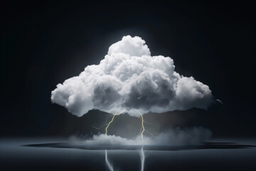 Majestic thundercloud with lightning over water