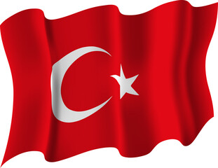 Turkey Waving Flag 3D Realistic