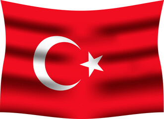 Turkey Waving Flag 3D Realistic
