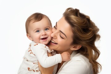 Mother and baby kissing and hugging. Happy Family