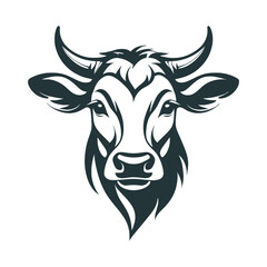 Vector image of a bull head on a white background