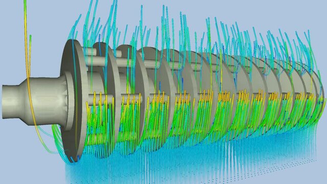CFD simulation Computational fluid dynamics - mixer airflow simulation
