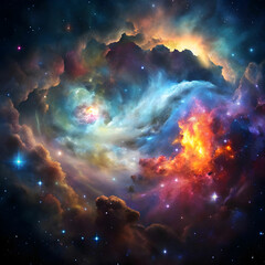 Obraz na płótnie Canvas colorful space galaxy cloud nebula stary night co