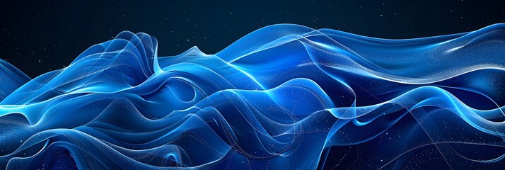 Design a captivating abstract background characterized by intricate blue wave elements
