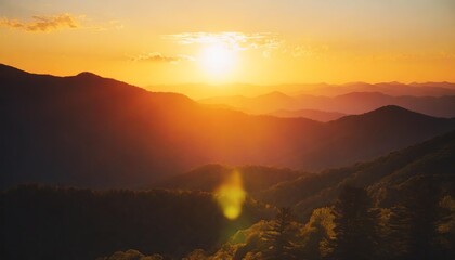 brilliant sunset in the smoky mountains