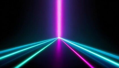 Fototapeta na wymiar vertical glowing neon line laser ray signal bright color generative ai