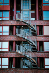 Escadas em caracol próximo ao porto de Hamburgo