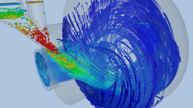 CFD simulation Computational fluid dynamics - mixer airflow simulation
