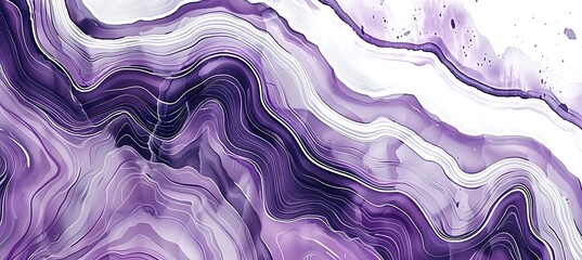 Purple and White Marble Stone Background, Aesthetic Blend of Colors Creating a Tranquil Atmosphere, Perfect for Relaxation and Balance