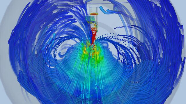 CFD simulation Computational fluid dynamics - mixer airflow simulation
