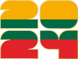 2024 with flag of Lithuania