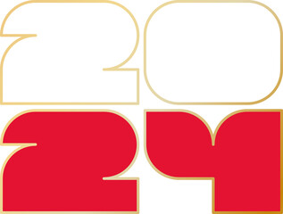 2024 with flag of Poland