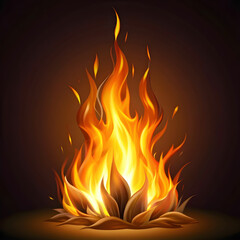 vector illustration of a burning fire