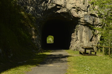 Fototapeta premium SENDA VERDE DEL TREN MINERO DE LLOREDO.CONCEJO DE MIERES .PRINCIPADO DE ASTURIAS (SPAIN).