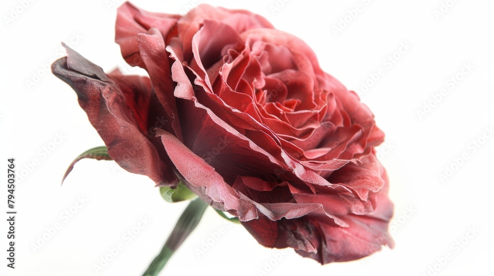 Sticker A red rose with a green stem