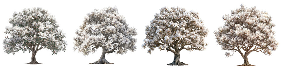 Magnolia Tree Hyperrealistic Highly Detailed Isolated On Transparent Background Png File