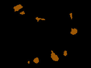 A sketching style of the map Cape Verde. An abstract image for a geographical design template. Image isolated on black background.