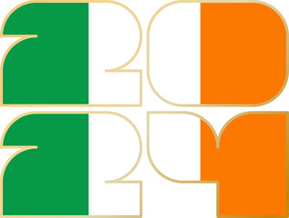 2024 with flag of Ireland