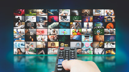 TV multimedia streaming concept - obrazy, fototapety, plakaty