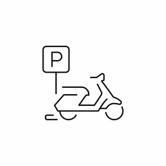 bike scooter moped parking zone icon