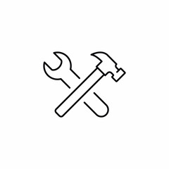hammer and wrench maintenance icon