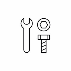 wrench and bolt tool icon