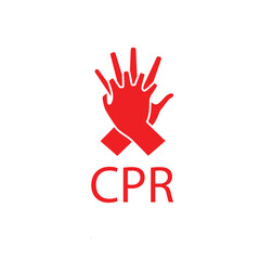 Fototapeta premium CPR logo. Medical resuscitation In an emergency. Vector clipart medical signs red icon image isolated on white background design illustration