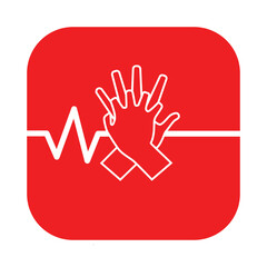 CPR logo. Medical resuscitation In an emergency. Vector clipart medical signs red icon image isolated on white background design illustration