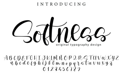 Softness Font Stylish brush painted an uppercase vector letters, alphabet, typeface