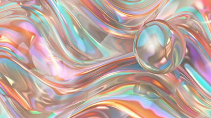 abstract iridescent waves and bubbles background texture